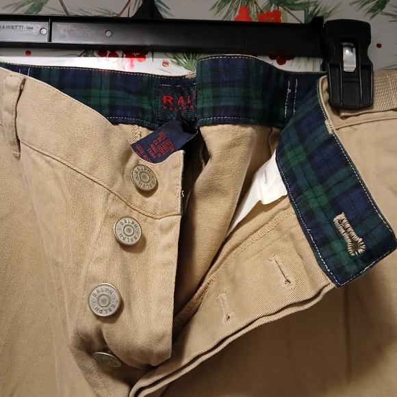 Gentle worn ralph lauren khaki pants with button fly style size woman's 6 - Picture 2 of 9